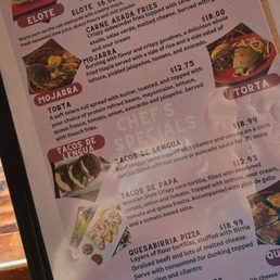Menu specials Menu specials