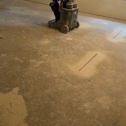 This is the slab after we ripped out the carpeting and some tiles. This is the slab after we ripped out the carpeting and some tiles.