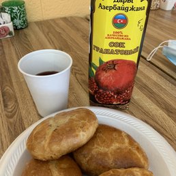 Pomegranate juice and something else. Pomegranate juice and something else.