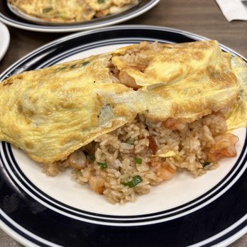 Waipahu Cafe - Shrimp Fried Rice Omelette - Diners Near Me - Waipahu, Hawaii