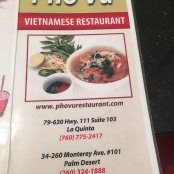 Pho Vu - Menu - Vietnamese Near Me - Palm Desert, California