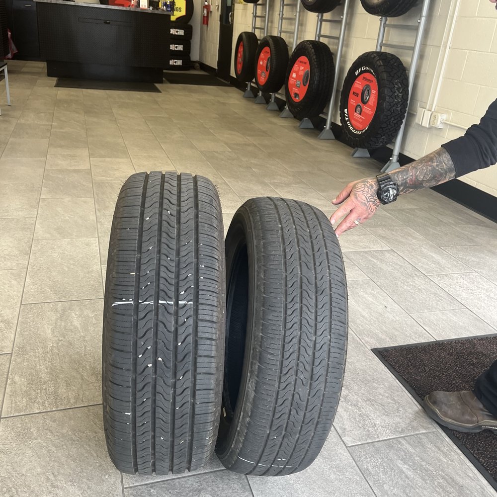 Firestone Complete Auto Care - Different sized tires on jeep put on by Firestone - Tires Near Me - Albuquerque, New Mexico Firestone Complete Auto Care - Different sized tires on jeep put on by Firestone - Tires Near Me - Albuquerque, New Mexico