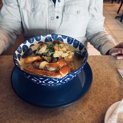 Las Delicias De Triny - Seafood soup was excellent in taste and presentation. Served with rice and corn tortillas.