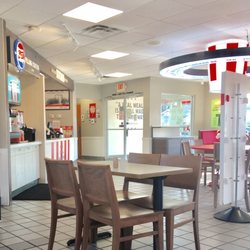 KFC - Entrance, front counter, drink station, and dining room