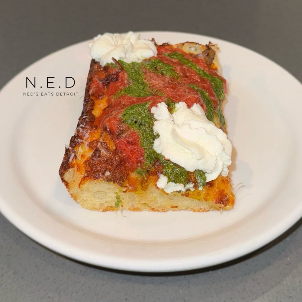 DropTop Pizza - Queen Margherita Detroit-style Pizza with Ricotta - Pizza Near Me - Saline, Michigan