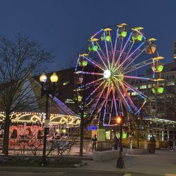 Carousel and Ferris wheel- the Ferris wheel was a limited edition and is no longer present. Left a couple weeks ago.