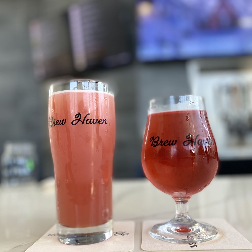 Brew Haven - two glasses of beer on a table - Beer Bar Near Me - Ontario, California Brew Haven - two glasses of beer on a table - Beer Bar Near Me - Ontario, California
