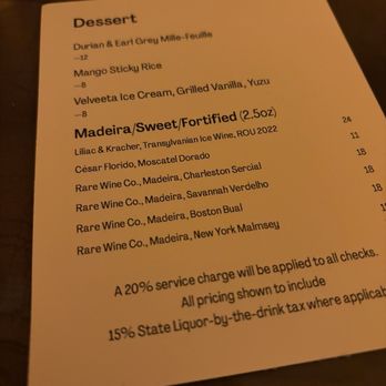 Bad Idea - Dessert menu - Wine Bars Near Me - Nashville, Tennessee