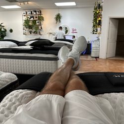 Mattress Pros - Checking out a super comfortable Aireloom mattress.