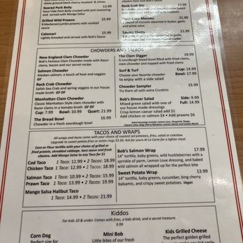 Bob's Chowder Bar - Menu - Seafood Near Me - Anacortes, Washington