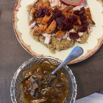Snapdragon Tea - Soup of the Day - Mushroom Soup Root Veg and Quinoa Salad - Coffee & Tea Near Me - Albuquerque, New Mexico