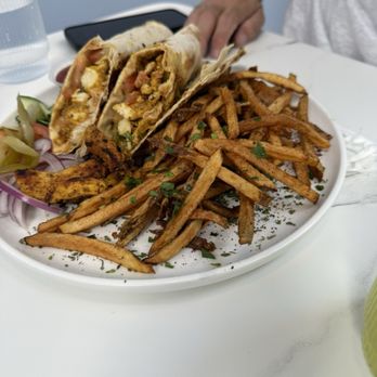 Hamsa - Garlic Chicken Sandwich (GF optional)...notice the "bread"...it's wrapped in lavash & grilled! - Arabic Near Me - Seattle, Washington Hamsa - Garlic Chicken Sandwich (GF optional)...notice the "bread"...it's wrapped in lavash & grilled! - Arabic Near Me - Seattle, Washington