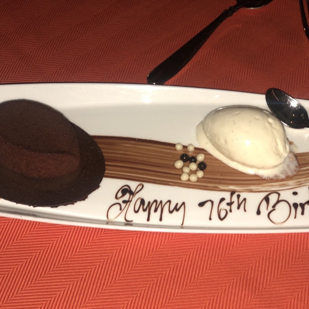 Sinatra - The mousse is formed into "Frank's" fedora. And they left a card for my mom's birthday which was an amazing touch. - Italian Near Me - Las Vegas, Nevada Sinatra - The mousse is formed into "Frank's" fedora. And they left a card for my mom's birthday which was an amazing touch. - Italian Near Me - Las Vegas, Nevada