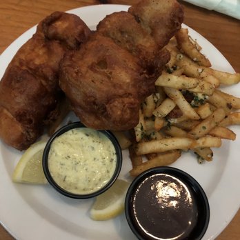Parish Publick House - Salmon Fish & Chips! (Upgraded to Garlic Fries for $1) - Irish Pub Near Me - Aptos, California Parish Publick House - Salmon Fish & Chips! (Upgraded to Garlic Fries for $1) - Irish Pub Near Me - Aptos, California