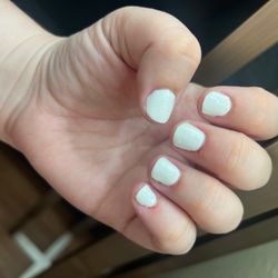 Canyon Nails & Skin Care Salon - Uneven nails, bloody cuticles. (This is an hour after leaving)