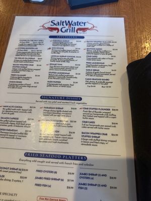 Menu photo 1 Salt Water Grill Corpus Christi, TX Menu photo 1 Salt Water Grill Corpus Christi, TX