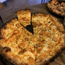 DeFazio’s Pizzeria Albany - Buffalo Chicken pizza from DeFazio's delivered to my seat at Albany Distilling.