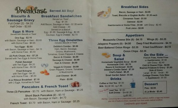 Menu photo 8 Debbie's Restaurant Dayton, OH