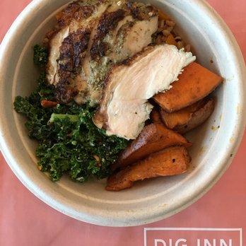 Dig Inn - Farro with chicken, sweet potato, and kale caesar - New American Near Me - New York, New York Dig Inn - Farro with chicken, sweet potato, and kale caesar - New American Near Me - New York, New York