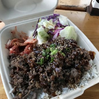 Korean Twist - Rice Bowl with Beef - Food Trucks Near Me - Portland, Oregon