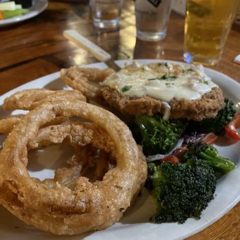Train Wreck Bar - Chicken fried steak with onion rings - Sports Bars Near Me - Burlington, Washington Train Wreck Bar - Chicken fried steak with onion rings - Sports Bars Near Me - Burlington, Washington