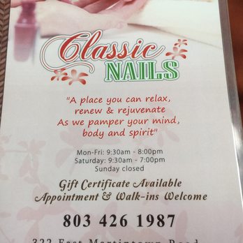 Classic Nails - The menu. - Nail Salons Near Me - North Augusta, South Carolina Classic Nails - The menu. - Nail Salons Near Me - North Augusta, South Carolina