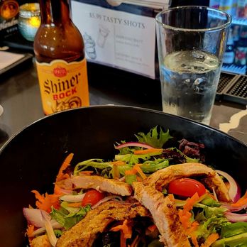 Firewater Sports Bar Cafe - House salad with grilled chicken - Sports Bars Near Me - Cedar Park, Texas Firewater Sports Bar Cafe - House salad with grilled chicken - Sports Bars Near Me - Cedar Park, Texas