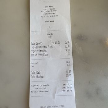 Mamimosas - Receipt - Breakfast & Brunch Near Me - West Covina, California