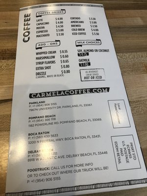 Menu photo 4 Carmela Coffee - West Delray Delray Beach, FL Menu photo 4 Carmela Coffee - West Delray Delray Beach, FL