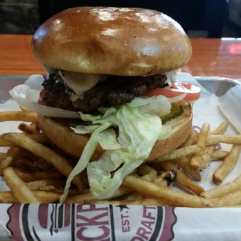 Backporch Drafthouse - Temple - Spinach Artichoke Mushroom Burger and Fries. - American Near Me - Temple, Texas Backporch Drafthouse - Temple - Spinach Artichoke Mushroom Burger and Fries. - American Near Me - Temple, Texas
