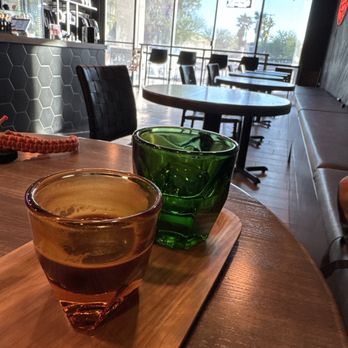 Dark Moon Coffee Roasters - Espresso and sparkling water to start the day. - Coffee Roasteries Near Me - Henderson, Nevada