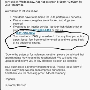 proof. Pest Control - 100% guaranteed or until we get tired of trying because we can't do our job - Pest Control Near Me - Deer Park, New York proof. Pest Control - 100% guaranteed or until we get tired of trying because we can't do our job - Pest Control Near Me - Deer Park, New York