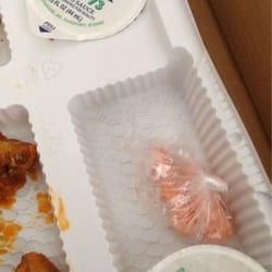 Pizza 73 - This was half of our baby carrot sticks from our 15 piece wing meal
