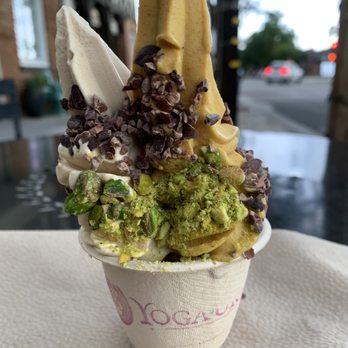 Yoga-urt - Peanut butter and pumpkin spice mini size (up to 2 flavors) with pistachio and cacao nibs - Ice Cream & Frozen Yogurt Near Me - Glendale, California