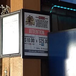 Flagstone B-Rad's - $25 minimum for American Express cards.