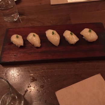 Uchi Dallas - Scallop roll ..best to eat upside down for flavor! - Japanese Near Me - Dallas, Texas