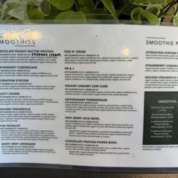 Menu as of march 2026