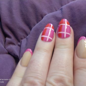 Daisy Nails - A little fun french tip plaid - Nail Salons Near Me - Lancaster, California Daisy Nails - A little fun french tip plaid - Nail Salons Near Me - Lancaster, California