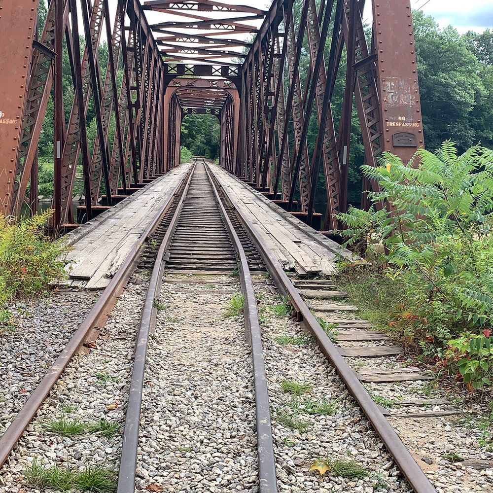 Pemi River Campground - Walking down the train tracks next to the campground. - Campgrounds Near Me - Thornton, New Hampshire