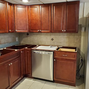 Family Wholesale Kitchens & Baths - They installed the dishwasher and even put new outlets in to the left of the fridge. - Cabinetry Near Me - Wayne, New Jersey Family Wholesale Kitchens & Baths - They installed the dishwasher and even put new outlets in to the left of the fridge. - Cabinetry Near Me - Wayne, New Jersey