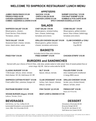 Menu photo 3 Shiprock Restaurant Mesa, AZ