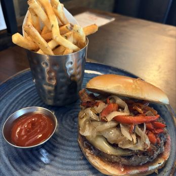 Eureka! - Bacon-Jalapeño Jam Burger - Bars Near Me - Cerritos, California Eureka! - Bacon-Jalapeño Jam Burger - Bars Near Me - Cerritos, California