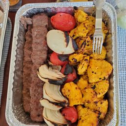 1 of many trays. This one has beef and chicken with roasted veggies.