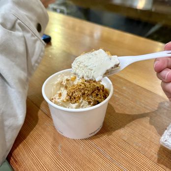 Molly Moon's Homemade Ice Cream - Blackberry cedar tea latte single scoop with bourbon toffee cornflakes - Ice Cream & Frozen Yogurt Near Me - Seattle, Washington Molly Moon's Homemade Ice Cream - Blackberry cedar tea latte single scoop with bourbon toffee cornflakes - Ice Cream & Frozen Yogurt Near Me - Seattle, Washington