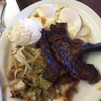 The Pantry - Teriyaki steak with eggs half has Browns half rice - Breakfast & Brunch Near Me - San Mateo, California The Pantry - Teriyaki steak with eggs half has Browns half rice - Breakfast & Brunch Near Me - San Mateo, California