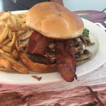 Moab Diner - Bacon & Mushroom combo burger $9.75 - Diners Near Me - Moab, Utah