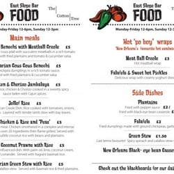 East Slope Bar - The menu from www.ussu.info