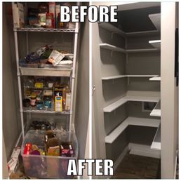 Before and after pantry organization Before and after pantry organization