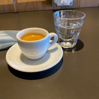 Quills Coffee - Dopio with a shot of sparkling water. - Coffee & Tea Near Me - Indianapolis, Indiana