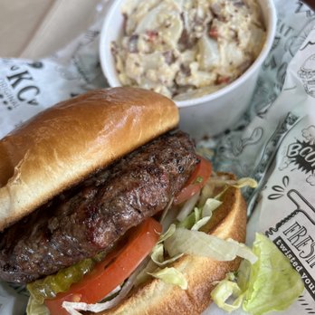 Twisted Fresh - Bison burger & potato salad - New American Near Me - Kansas City, Missouri Twisted Fresh - Bison burger & potato salad - New American Near Me - Kansas City, Missouri